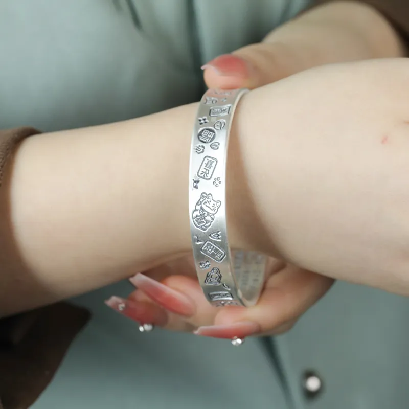 CHIC ZONE 999 Fine Silver Sterling Silver Bracelets Women's-5
