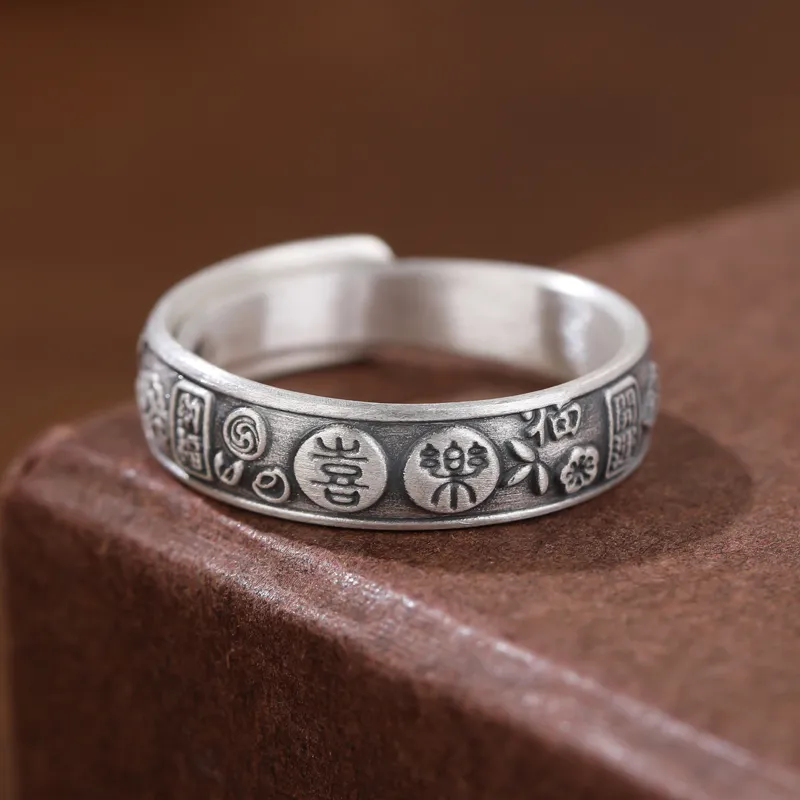 CHIC ZONE 999 Fine Silver Rings Unisex-6