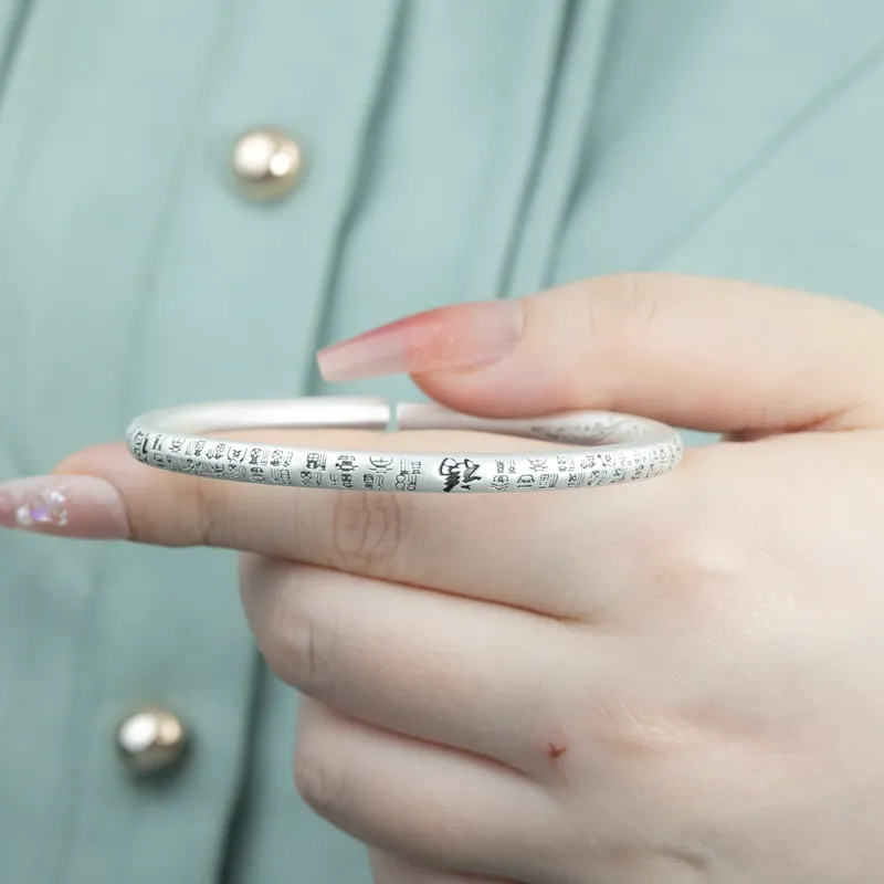 CHIC ZONE 999 Fine Silver Bangles Unisex-5