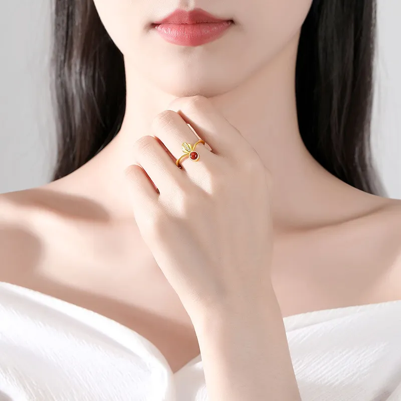 CHIC ZONE Agate Jade Rings Women's-1