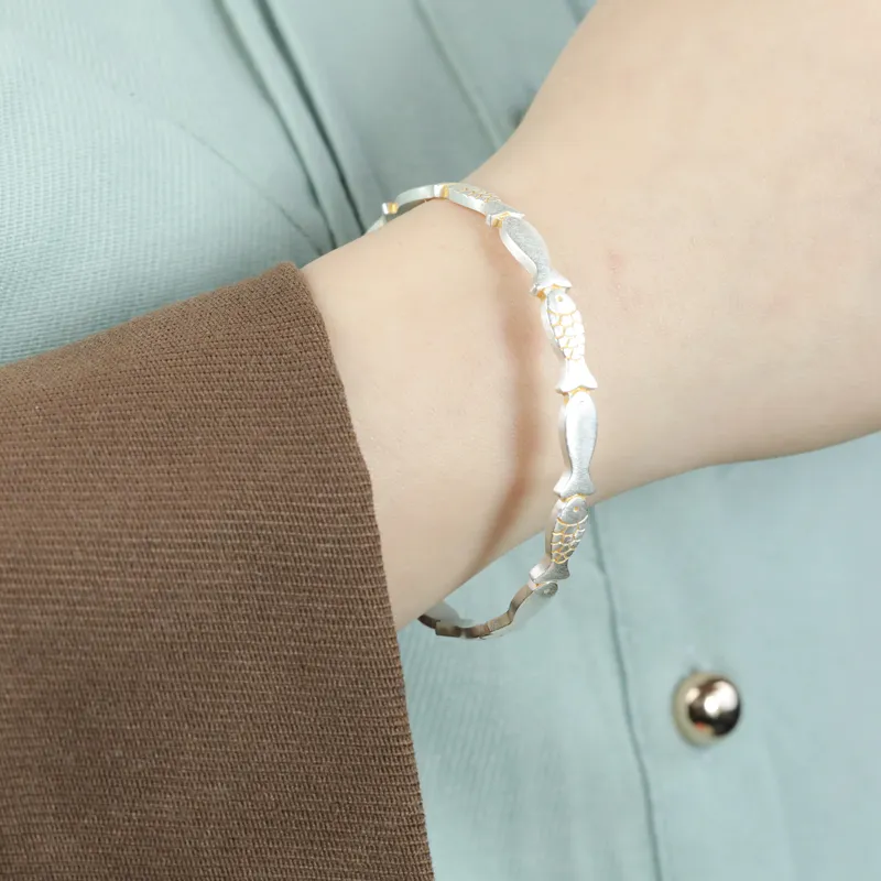 CHIC ZONE S999 Fine Silver Bangles Women's-4
