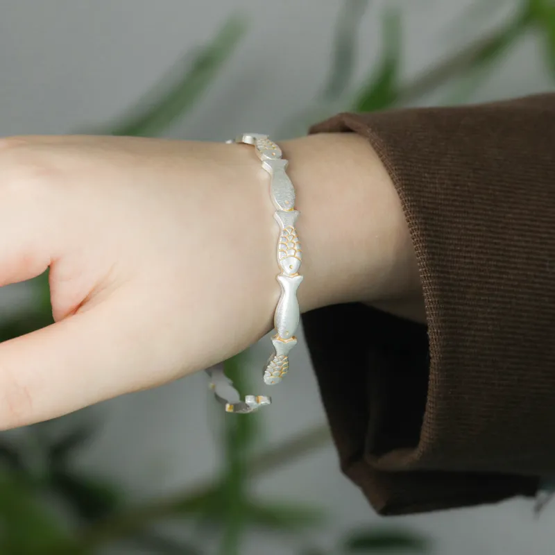 CHIC ZONE S999 Fine Silver Bangles Women's-2