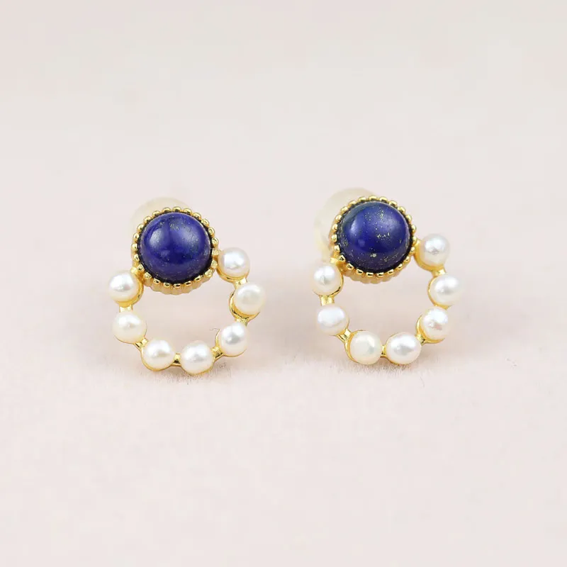 CHIC ZONE Lapis Lazuli Earrings Women's-4