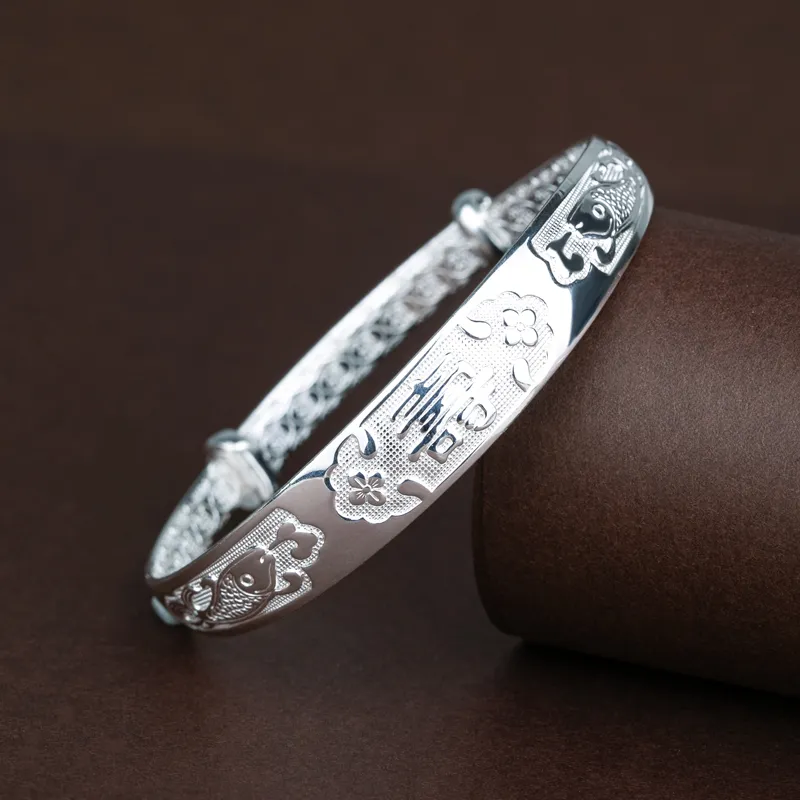 CHIC ZONE 999 Fine Silver Bangles Unisex-6