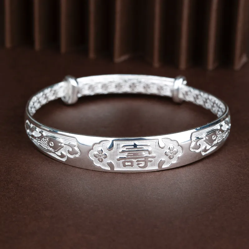 CHIC ZONE 999 Fine Silver Bangles Unisex-4