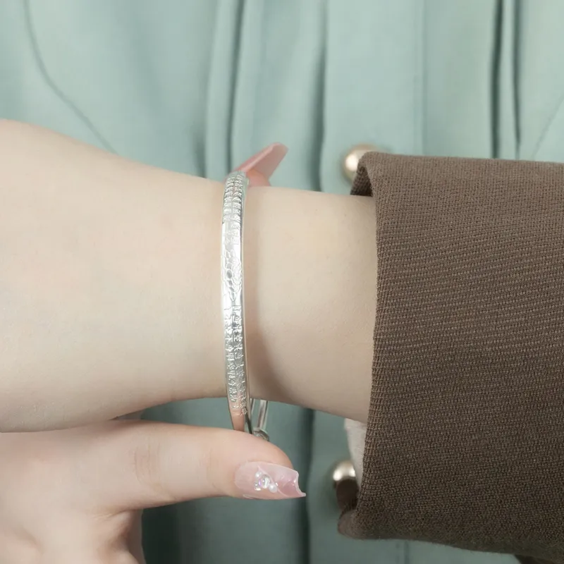 CHIC ZONE 999 Fine Silver Bangles Unisex-2