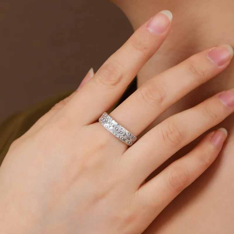 CHIC ZONE S999 Fine Silver Rings Women's-5
