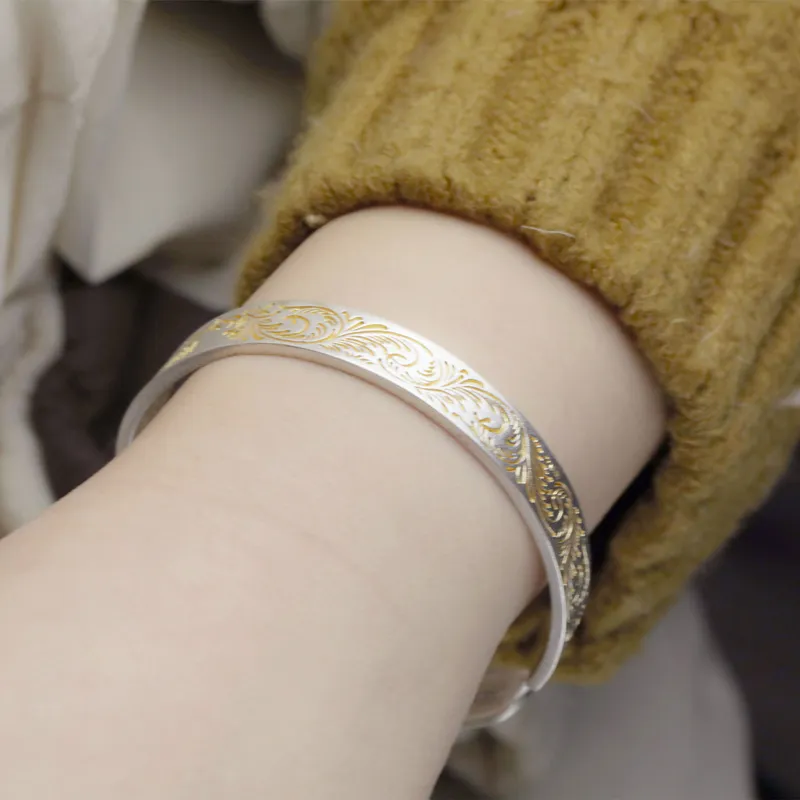CHIC ZONE 999 Fine Silver Sterling Silver Bracelets Women's-3