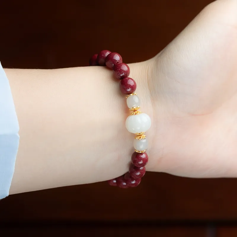 CHIC ZONE Hetian Jade Bracelets Pale Greenish White Jade Women's-4
