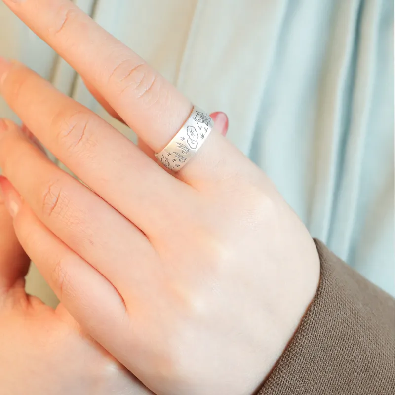 CHIC ZONE 999 Fine Silver Rings Unisex-4