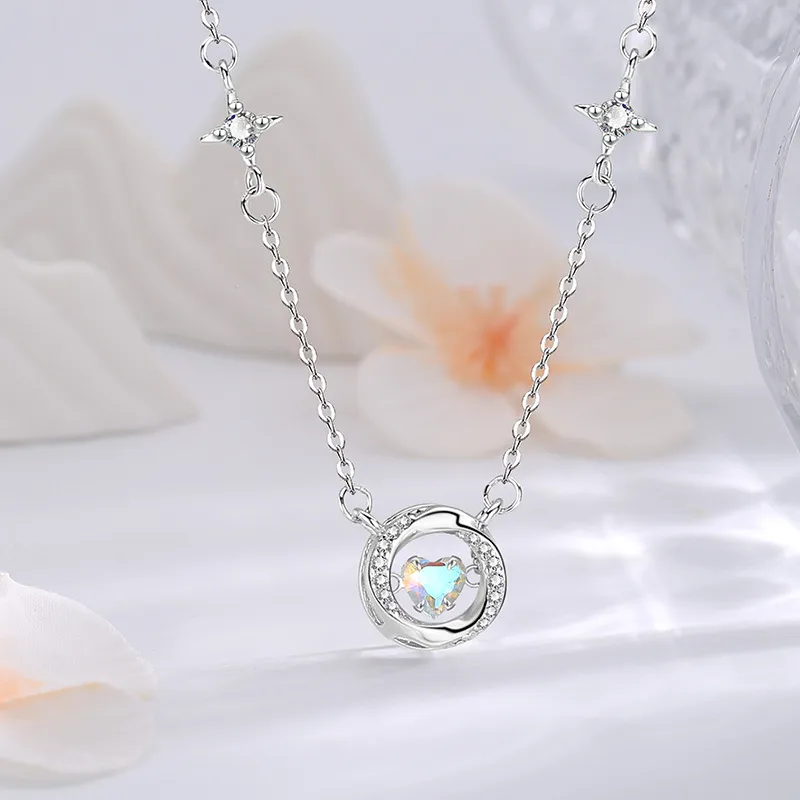CHIC-ZONE Niche Light Luxury Dazzling Heart Classic And Versatile Collarbone Chain Necklaces Women's-7