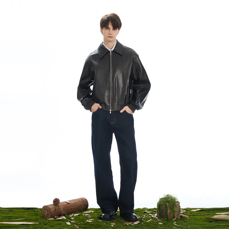 PMET Leather Jacket Unisex Black Brown-5