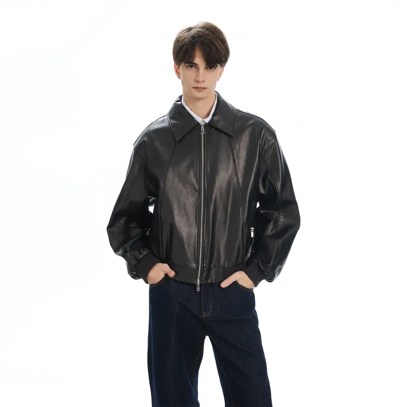 PMET Leather Jacket Unisex Black Brown-2