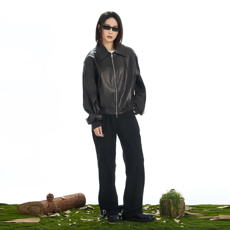 PMET Leather Jacket Unisex Black Brown-7