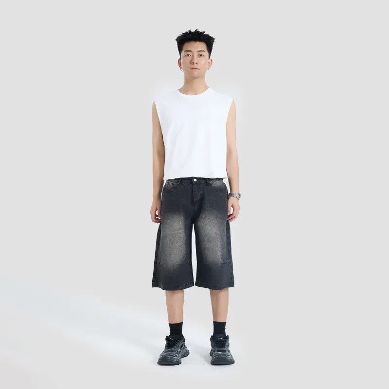 PMET Denim Shorts Unisex Black-3