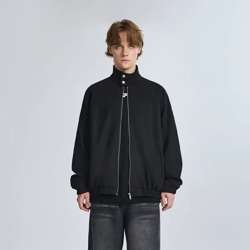 PMET Leather Label Decoration Minimalist Style Trendy Loose Fit Casual Coat Unisex-2