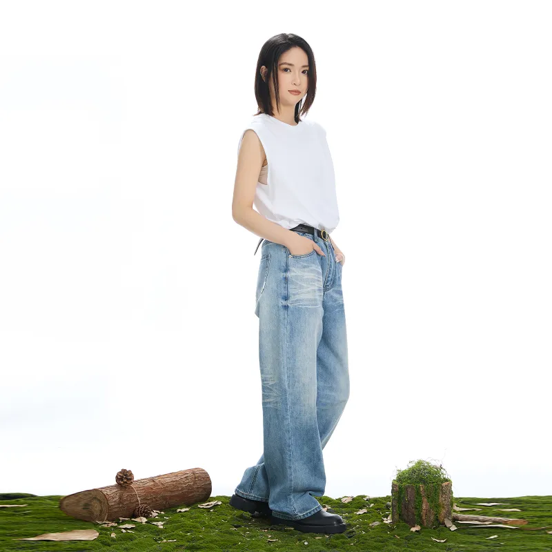 PMET Jeans Unisex Washed Blue-2