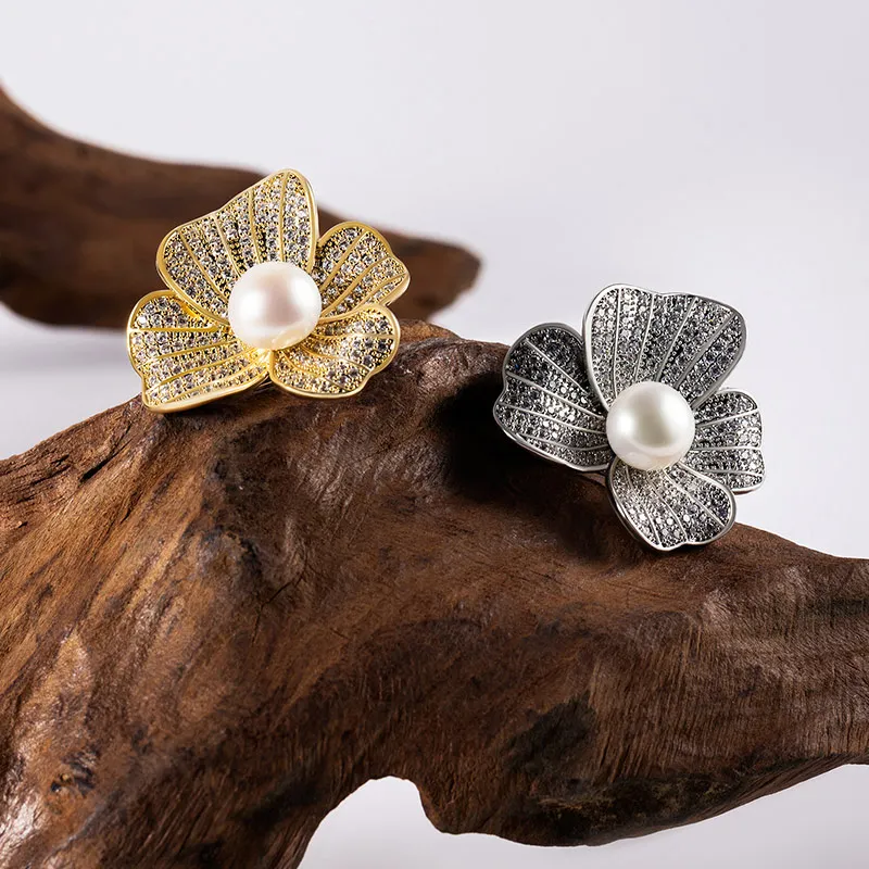 CLORIS YING Freshwater Pearl Brooches Women's-2
