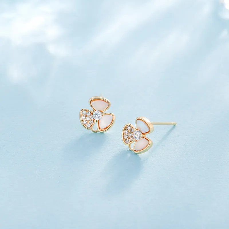 DOWER&HALL Gold Plated Copper Stud Earrings Women's-2