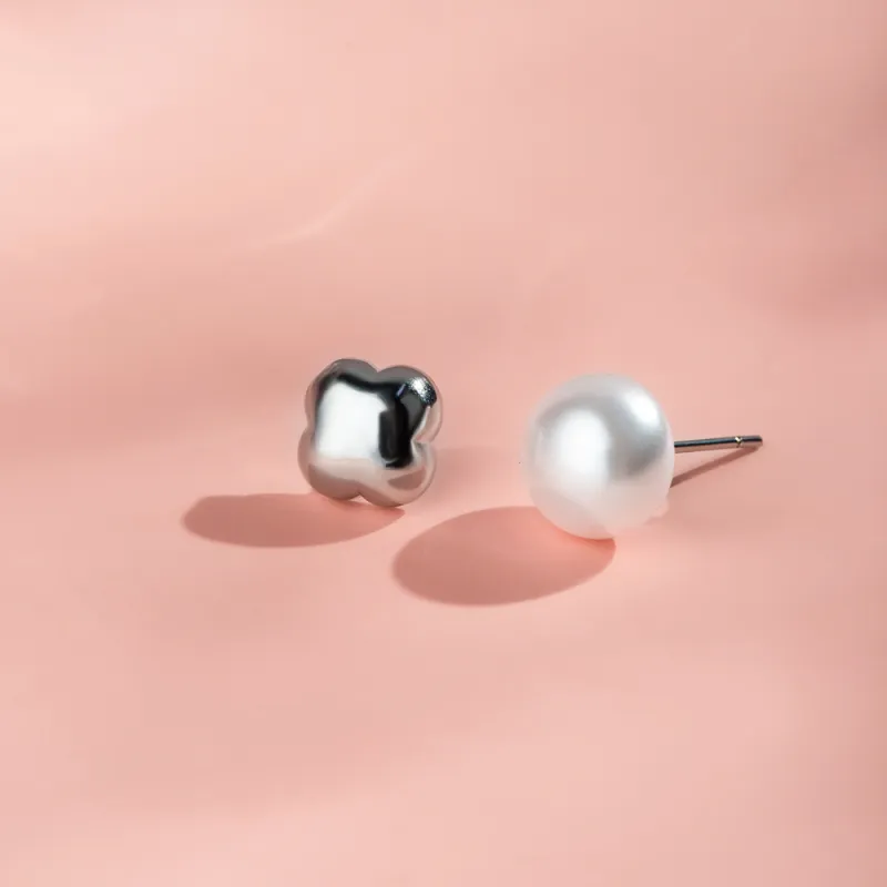 CLORIS YING Shell Pearl Stud Earrings Women's-2