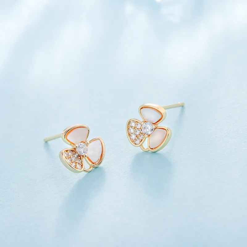DOWER&HALL Gold Plated Copper Stud Earrings Women's-1