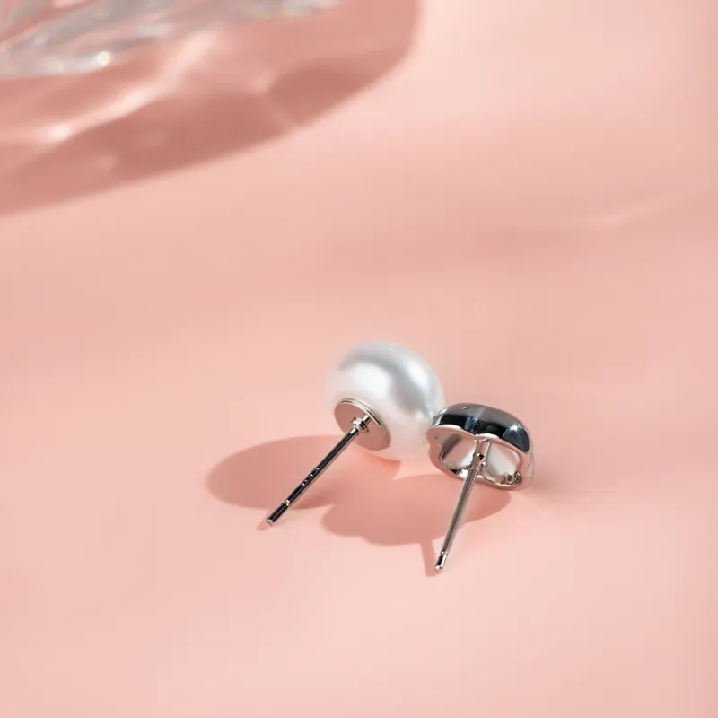 CLORIS YING Shell Pearl Stud Earrings Women's-3