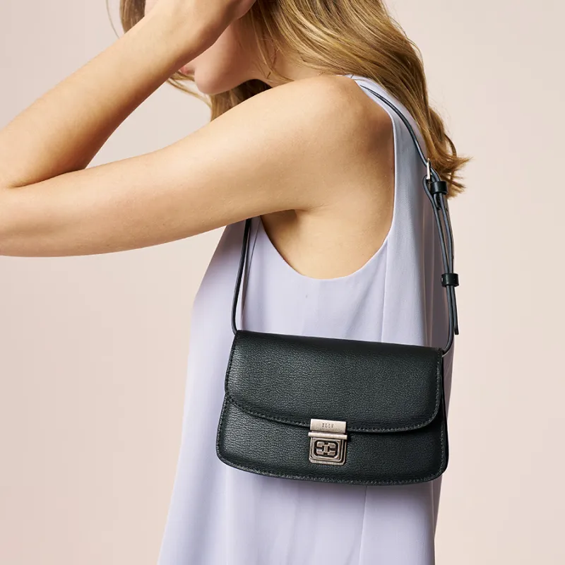 ELLE Leather Saddle Bag, Shoulder Bag Small Size Women's Multicolor-13