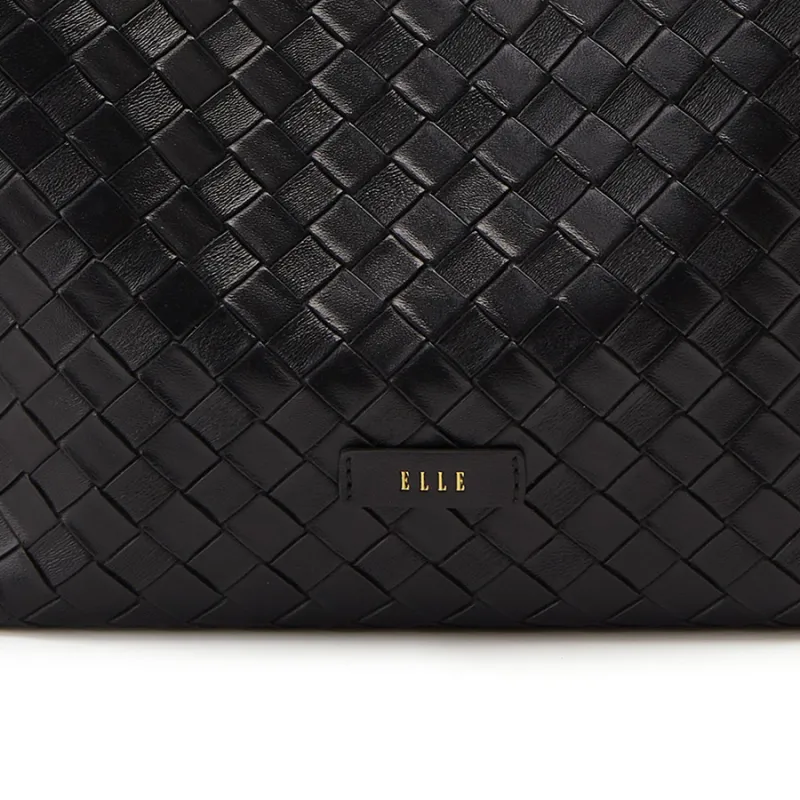 ELLE Synthetic Leather Handbag, Shoulder Bag Women's White/Black-9