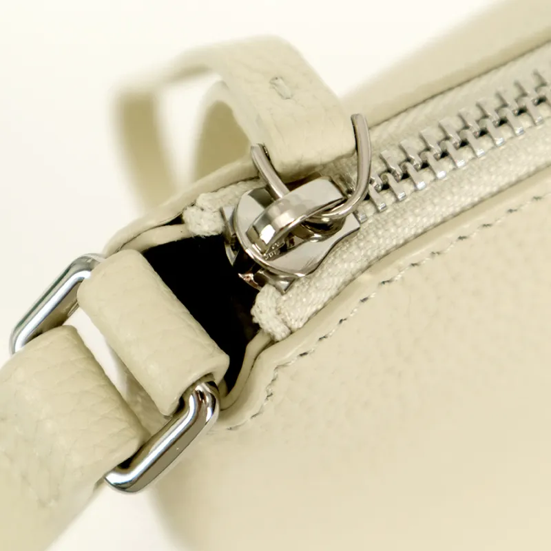 ELLE Top Grain Cow Leather Tote Crossbody Bag Regular Women's White/Pink-4