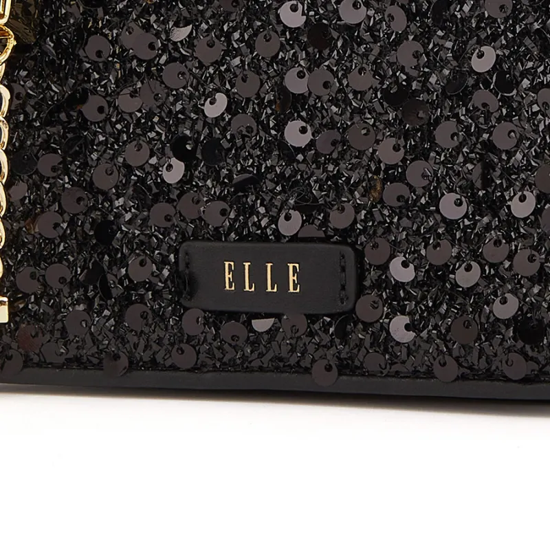 ELLE Fabric Handbag Regular Women's Black/Pink-3