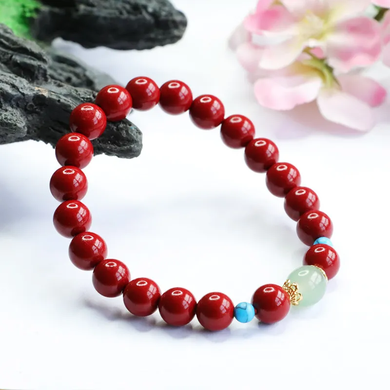 The Years Are Quiet Reconstructed Cinnabar Jade Bracelets Women's-4