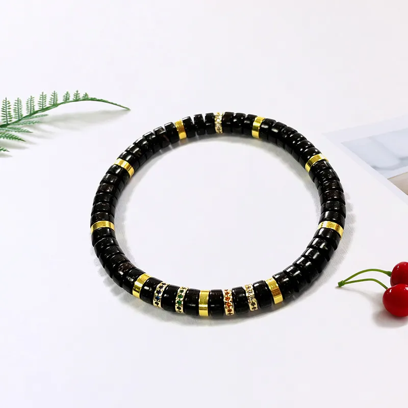 The Years Are Quiet Coconut Shell Beads Bracelets Unisex-3