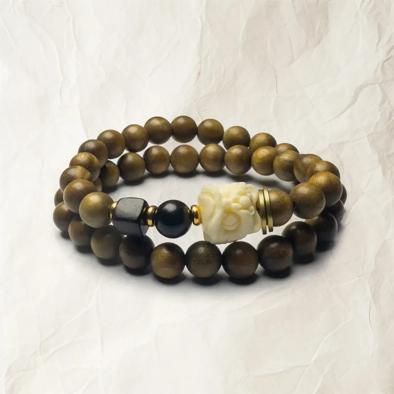 The Years Are Quiet Green Sandalwood Bracelets Unisex-6