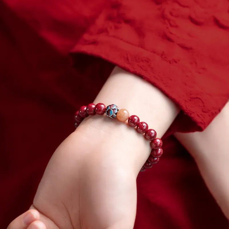 The Years Are Quiet Reconstructed Cinnabar Jade Bracelets Unisex-2