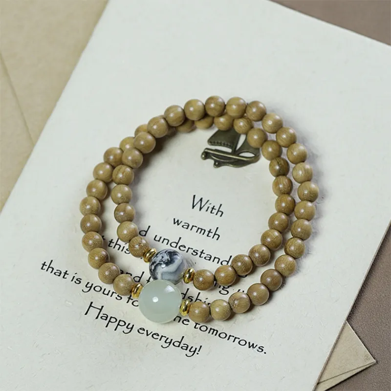 The Years Are Quiet Milky Agarwood Bracelets Unisex-3