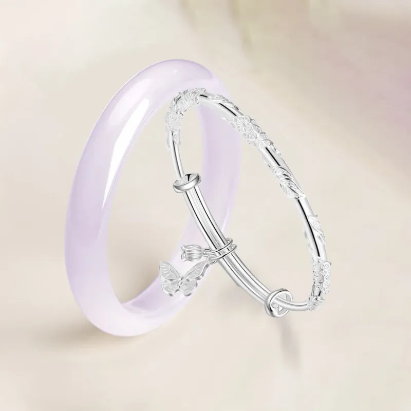 The Years Are Quiet Glass Cat Eye Bangles Unisex-2