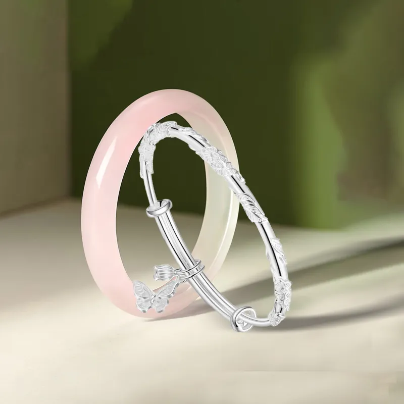 The Years Are Quiet Glass Cat Eye Bangles Unisex-2