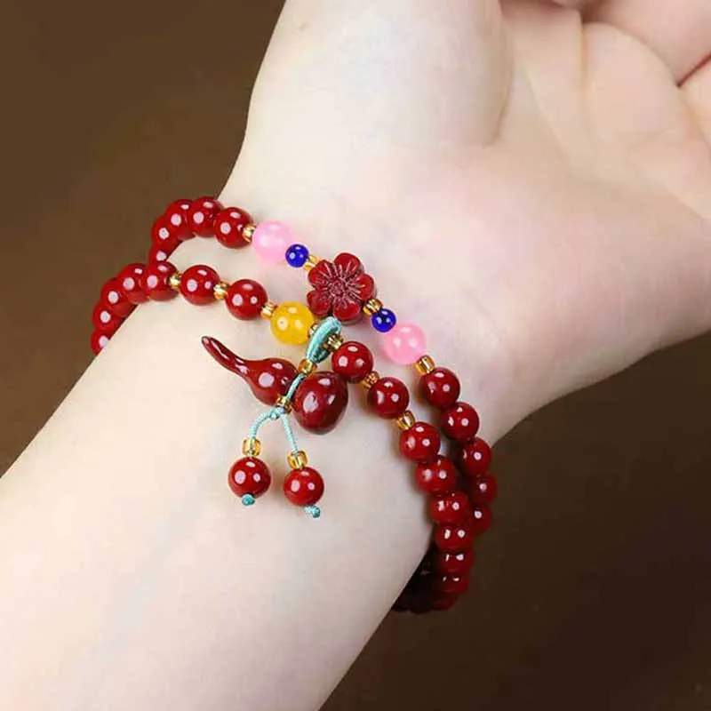 The Years Are Quiet Reconstructed Cinnabar Jade Bracelets Women's-1