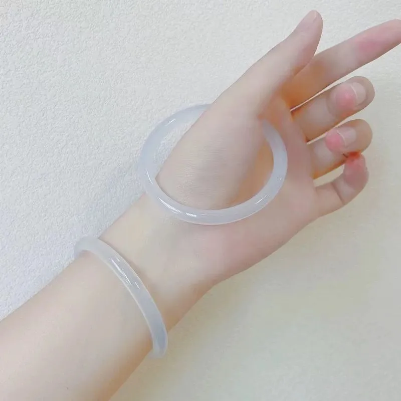 The Years Are Quiet Chalcedony Jade Bangles Women's-4