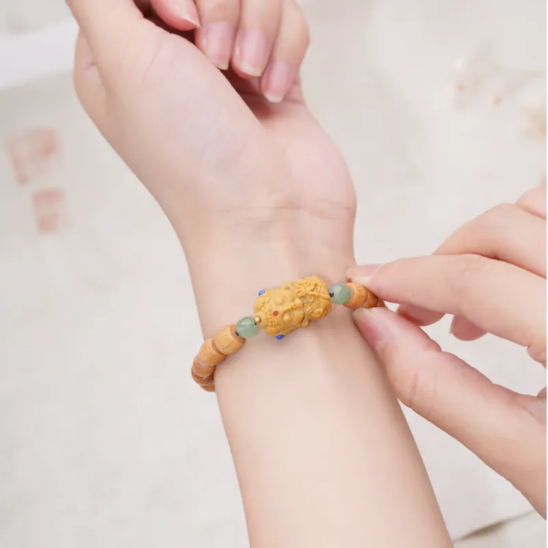 The Years Are Quiet Barbie Sandalwood Wooden Bracelets Unisex-2