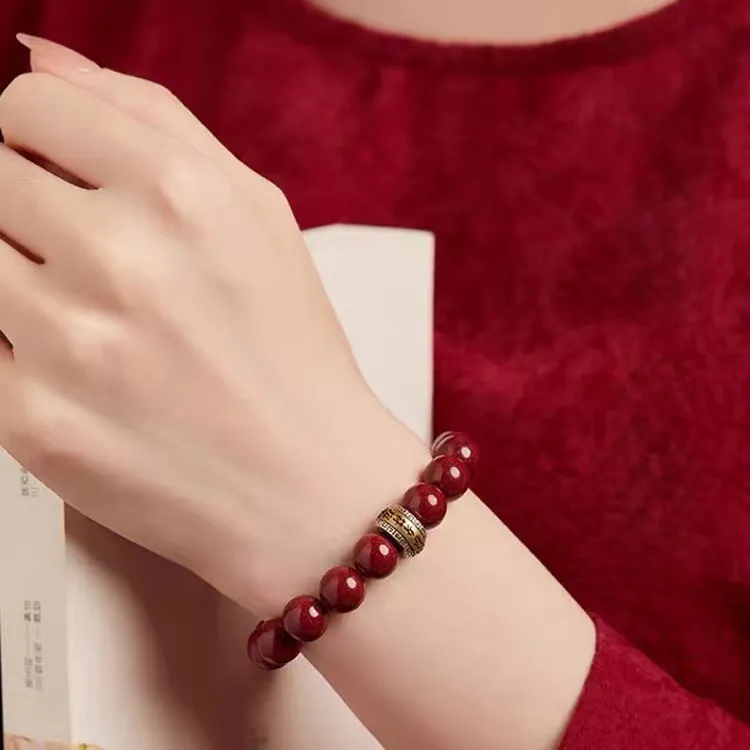 The Years Are Quiet Reconstructed Cinnabar Jade Bracelets Unisex-1