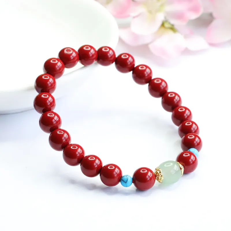 The Years Are Quiet Reconstructed Cinnabar Jade Bracelets Women's-3