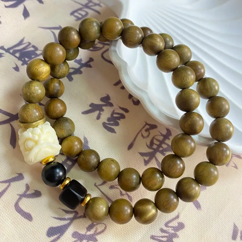 The Years Are Quiet Green Sandalwood Bracelets Unisex-5