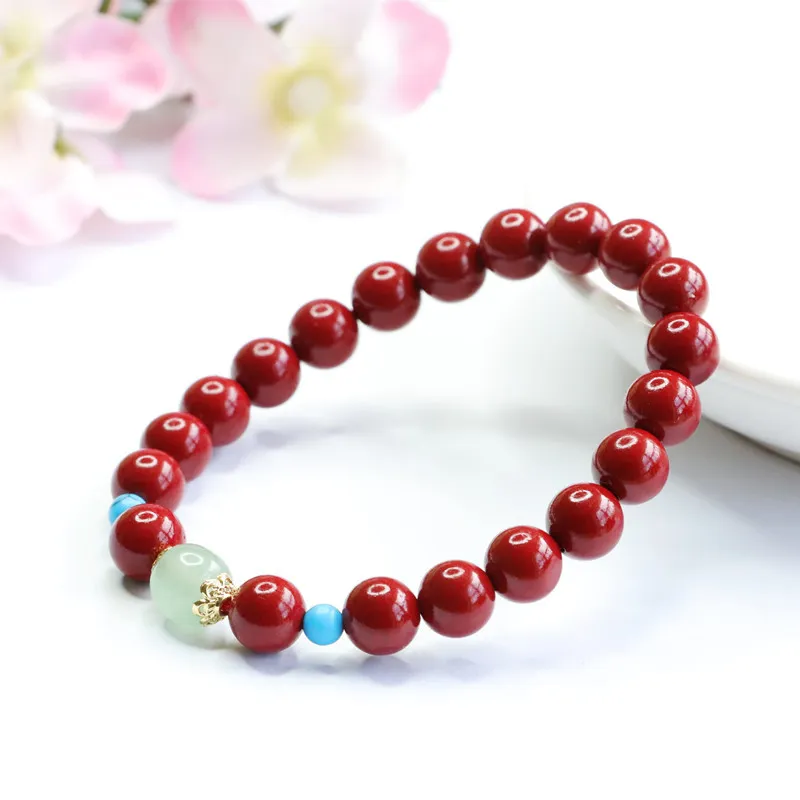 The Years Are Quiet Reconstructed Cinnabar Jade Bracelets Women's-1