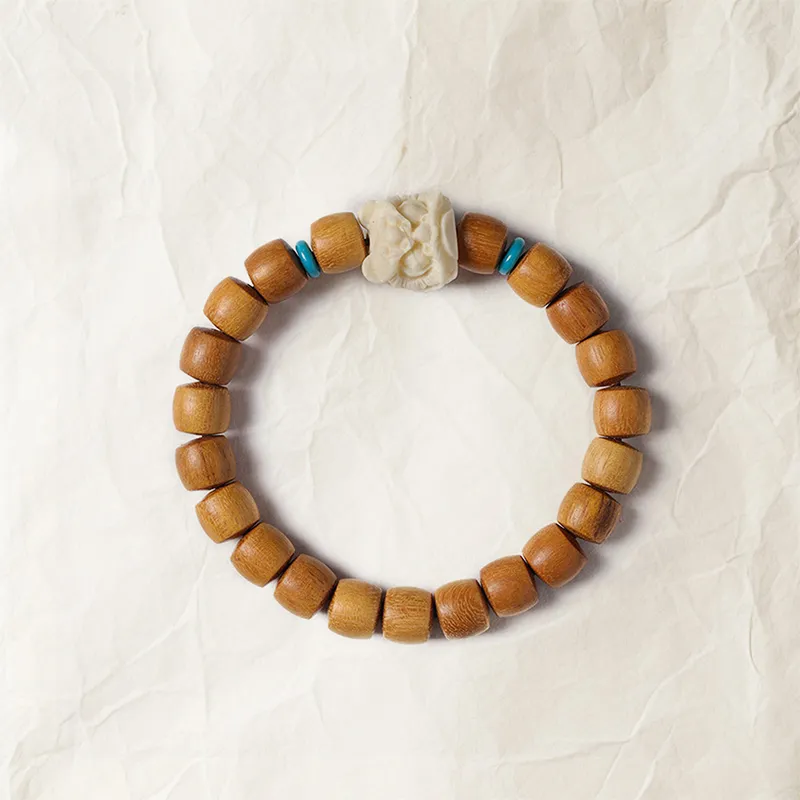 The Years Are Quiet Golden Sandalwood Bracelets Unisex-4