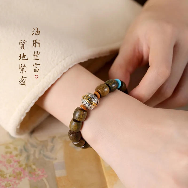 The Years Are Quiet Green Sandalwood Wooden Bracelets Unisex-7