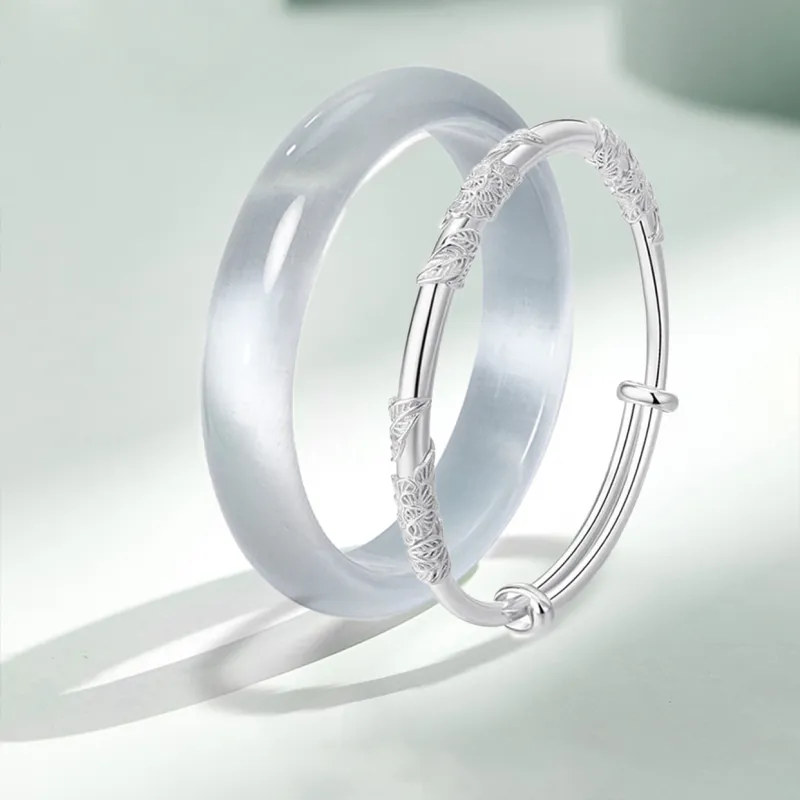 The Years Are Quiet Glass Cat Eye Bangles Unisex-1