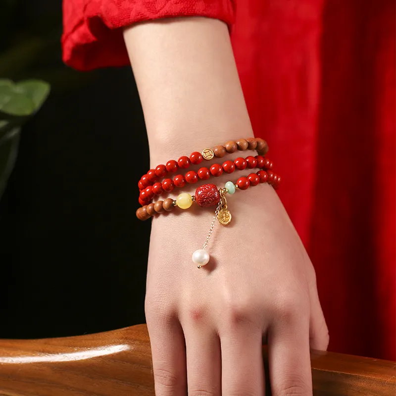 The Years Are Quiet Reconstructed Cinnabar Jade Bracelets Women's-1