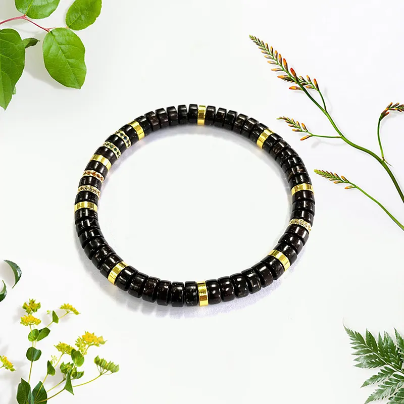 The Years Are Quiet Coconut Shell Beads Bracelets Unisex-5