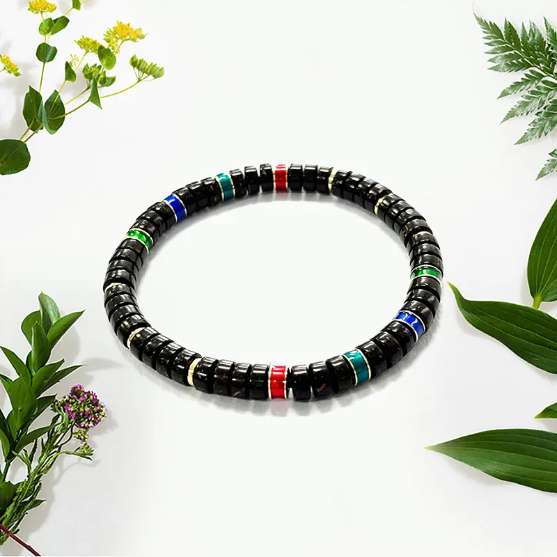 The Years Are Quiet Coconut Shell Beads Bracelets Unisex-2